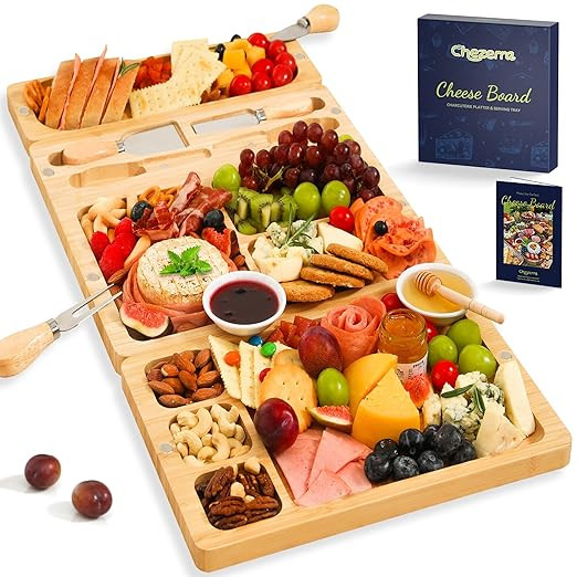 Charcuterie Boards Gift Set 25.2"×12.6", Large Cheese Board with Knife Set - Unique White Elepha... | Amazon (US)