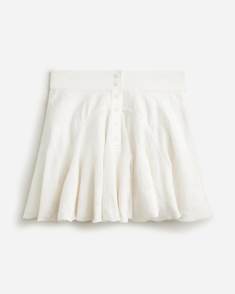 Button-up mini skirt in linen | J.Crew US