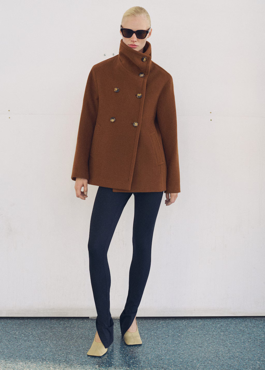 Short double-breasted wool coat brown - Woman - M - MANGO | Mango (US/MX/AU)