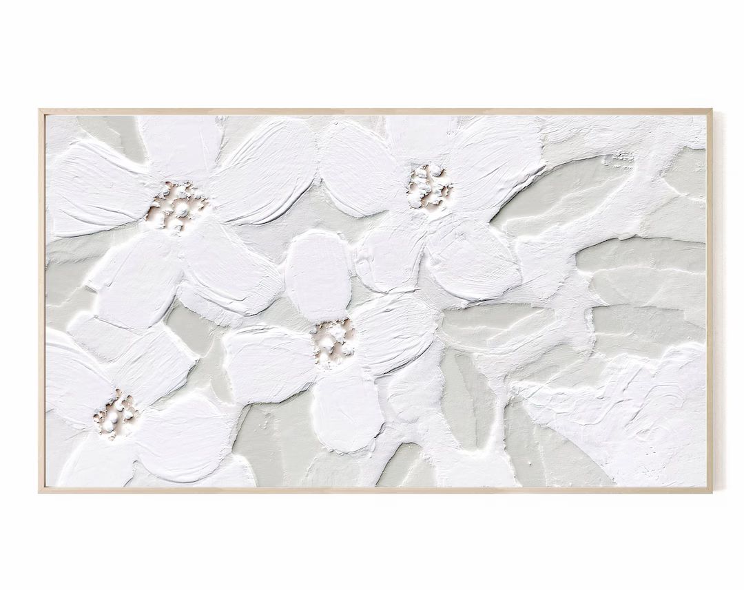 Abstract Samsung Frame TV Art Spring Flowers Neutral Art - Etsy | Etsy (US)