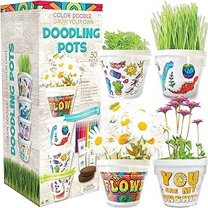 Hapinest 4 Pack Doodling Flower Pots Growing Activity Kit for Kids Easter Basket Stuffers Crafts ... | Amazon (US)