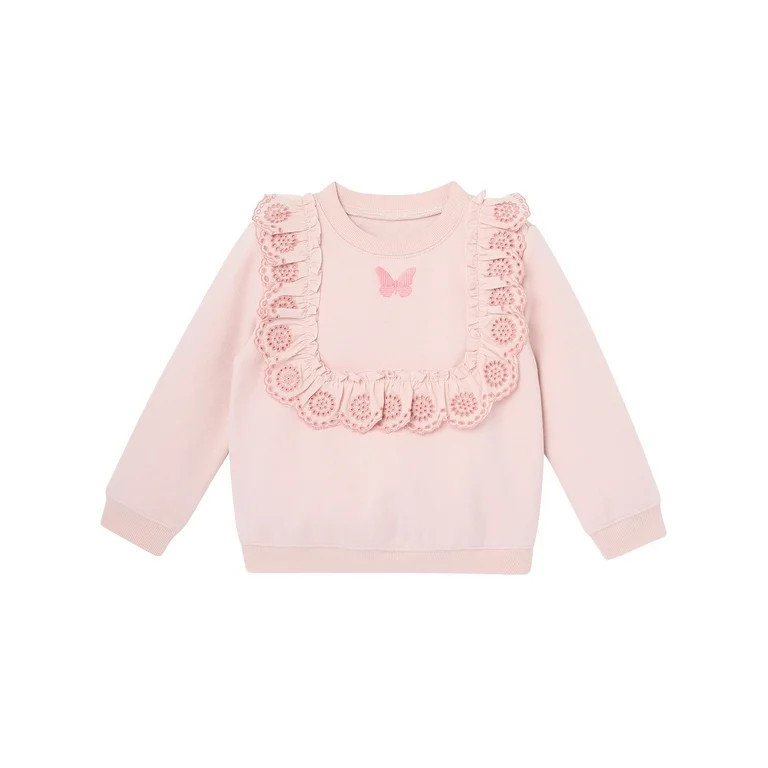Modern Moments Toddler Girl Glinda Wicked Eyelet Ruffle Sweatshirt, Sizes 12 Months - 5T | Walmart (US)