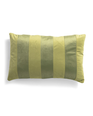 13X20 Striped Velvet Luxe Feather Fill Pillow, Polyester | TJ Maxx