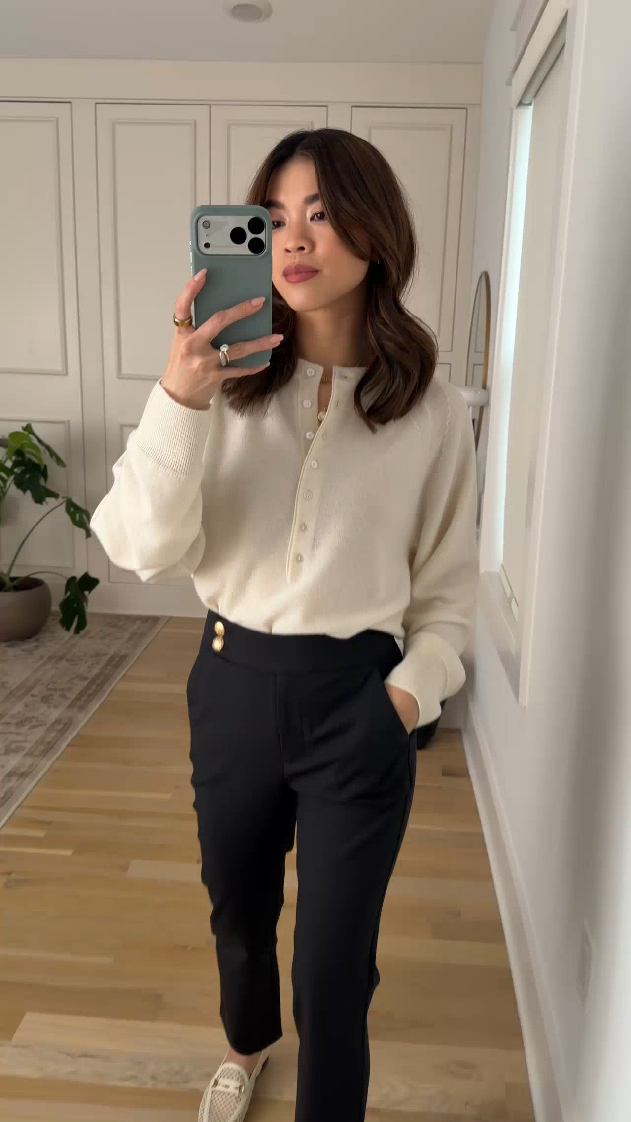 Sizing info: 
•pants size 0 
•sweater size XS
@Quince 

petite fashion, get dressed with me, outfit inspiration, ootd, nashville outfit, Nashville influencer, petite style, vacation style, casual outfits, mom style, petite pants, spring outfits, spring outfit info, spring pants, spring outfit idea, spring top, spring sweater, spring shoes, black pants, work pants, tailored pants, quince, quince sweater 


#LTKPetite #LTKootd #LTKWorkwear