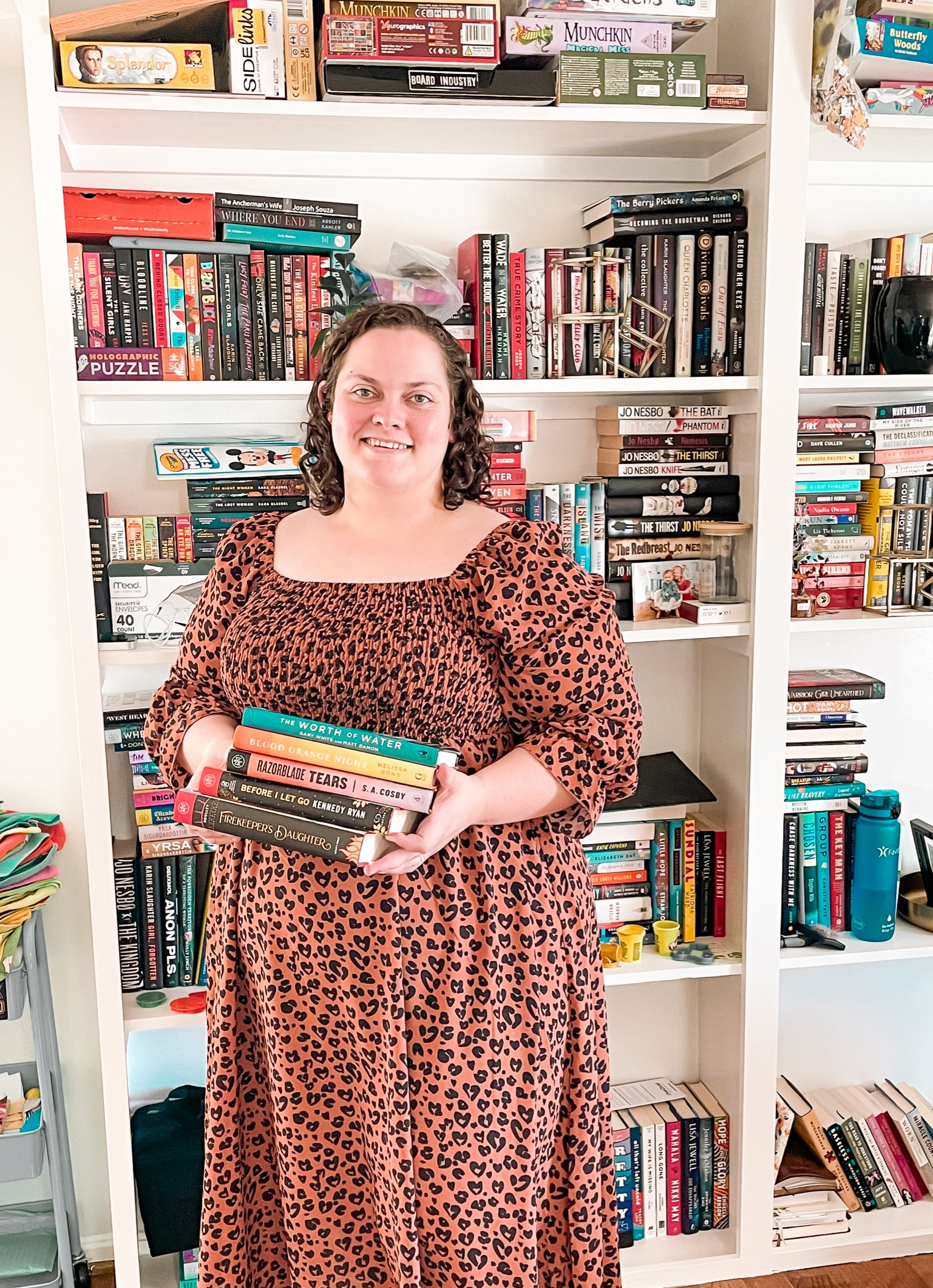 Plus-size dress, bookshelf, reading room, leopard print dress, Bloomchic 

#LTKfindsunder50 #LTKplussize #LTKhome