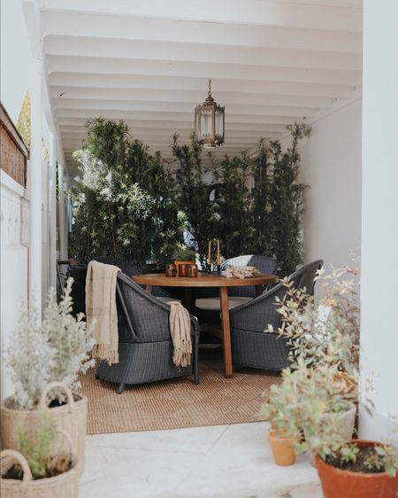 Making our carport I to the perfect breakfast nook with this outdoor dining set and outdoor indoor diamond rug 

#LTKSeasonal #LTKhome