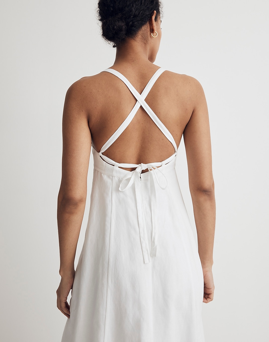 Embroidered Eyelet Tie-Back Cami Midi Dress | Madewell