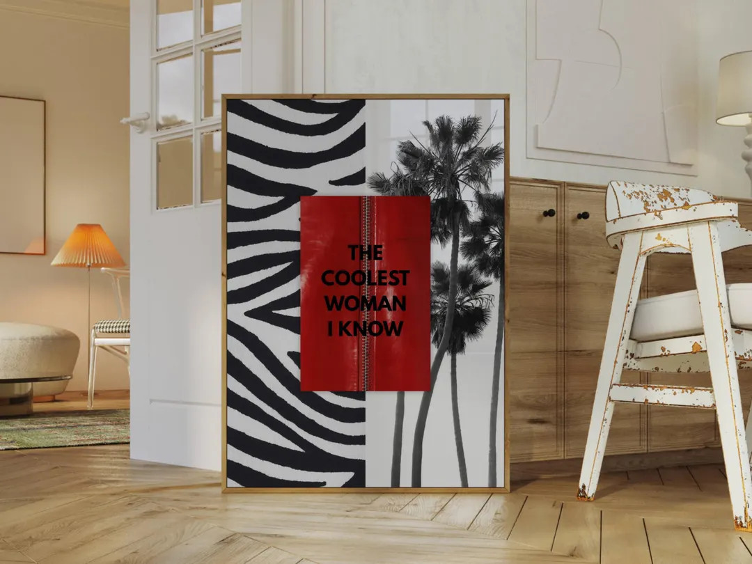 Trendy Girly Wall Art, Collage Apartment Print, Black And White Y2k Fashion Print, Feminist Quote... | Etsy (US)