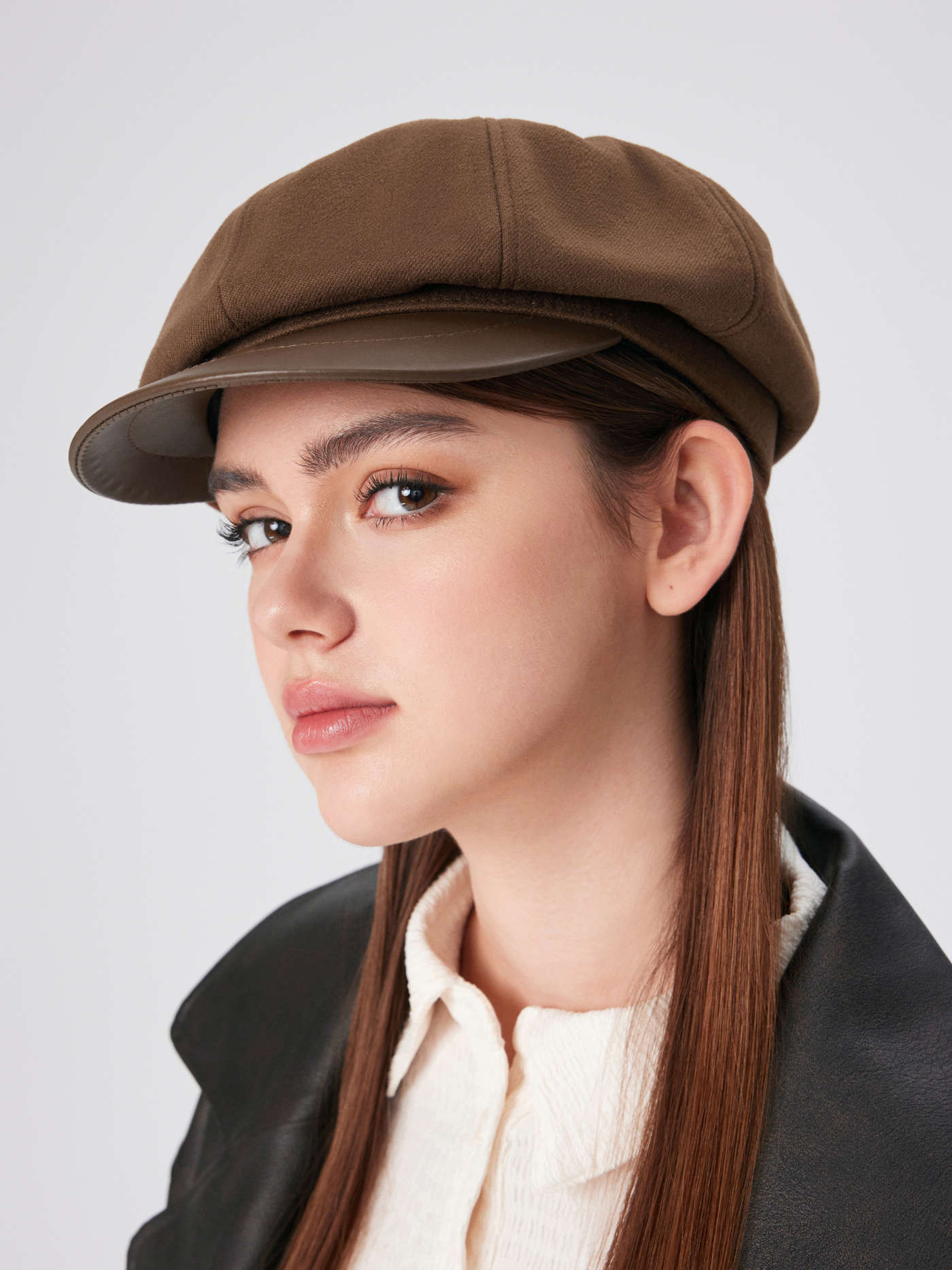 Preppy Cotton Blends SOLID BERET HAT For Daily Casual Coffee Shop | Cider