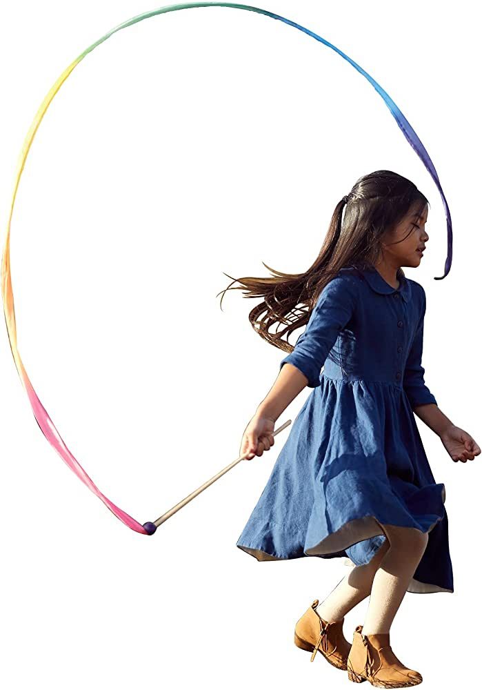 Sarah's Silks Rainbow Streamer - 8' Long Ribbon Wand for Kids, Pretend Play, Dance, Baton Stick T... | Amazon (US)