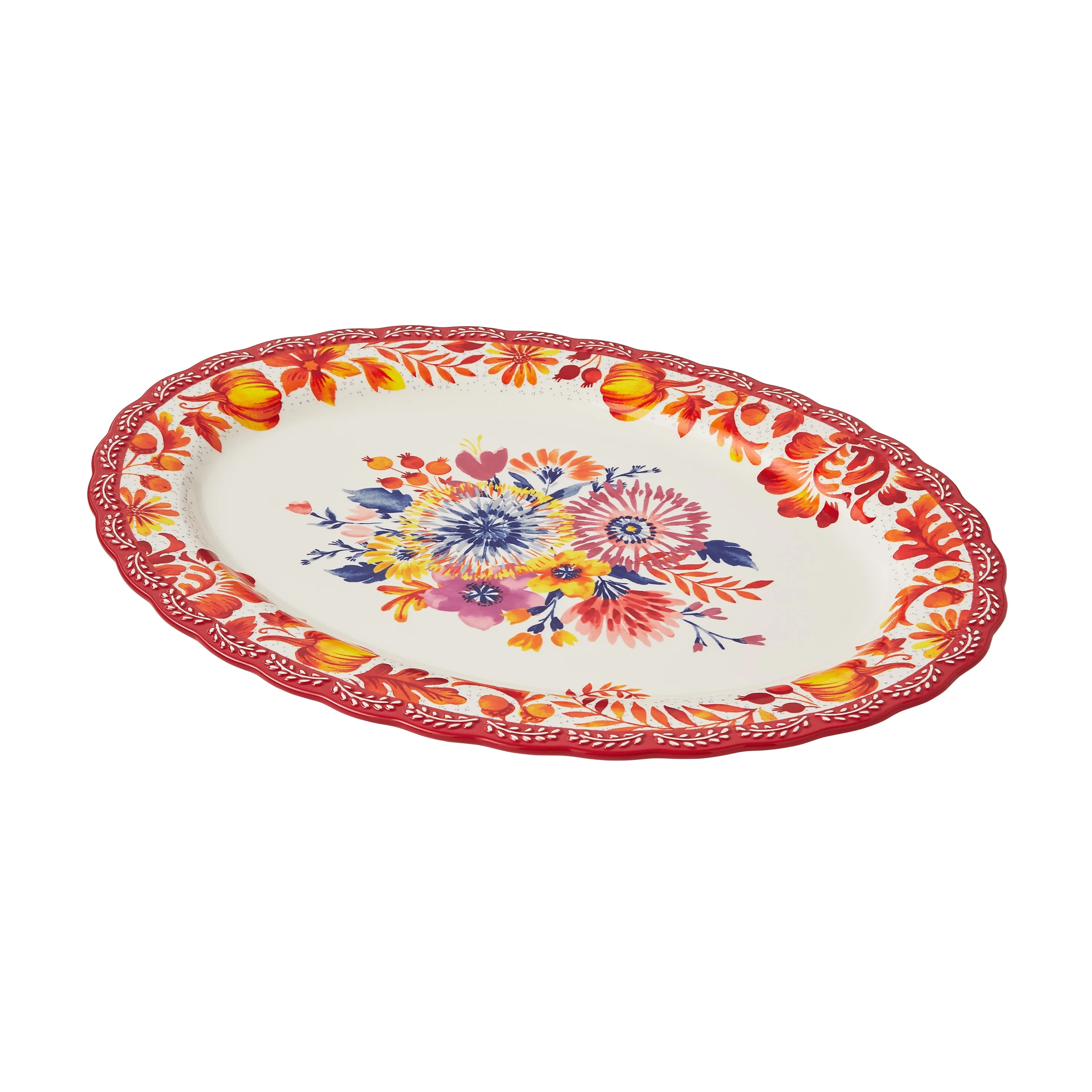 The Pioneer Woman Woodland Whimsy Oval Stoneware Turkey Tray - Walmart.com | Walmart (US)