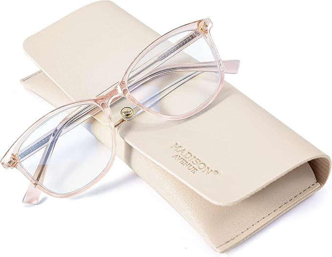 Amazon.com: Madison Avenue Square Vintage TR90 Blue Light Blocking Reading Glasses for Women with... | Amazon (US)