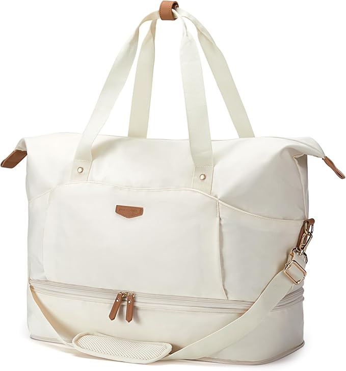 Missnine Expandable Weekender Bag for Women, Travel Duffel Bag, 50L Carry on Overnight Bag with S... | Amazon (US)