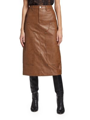 Amos Faux Leather Midi Skirt | Saks Fifth Avenue OFF 5TH