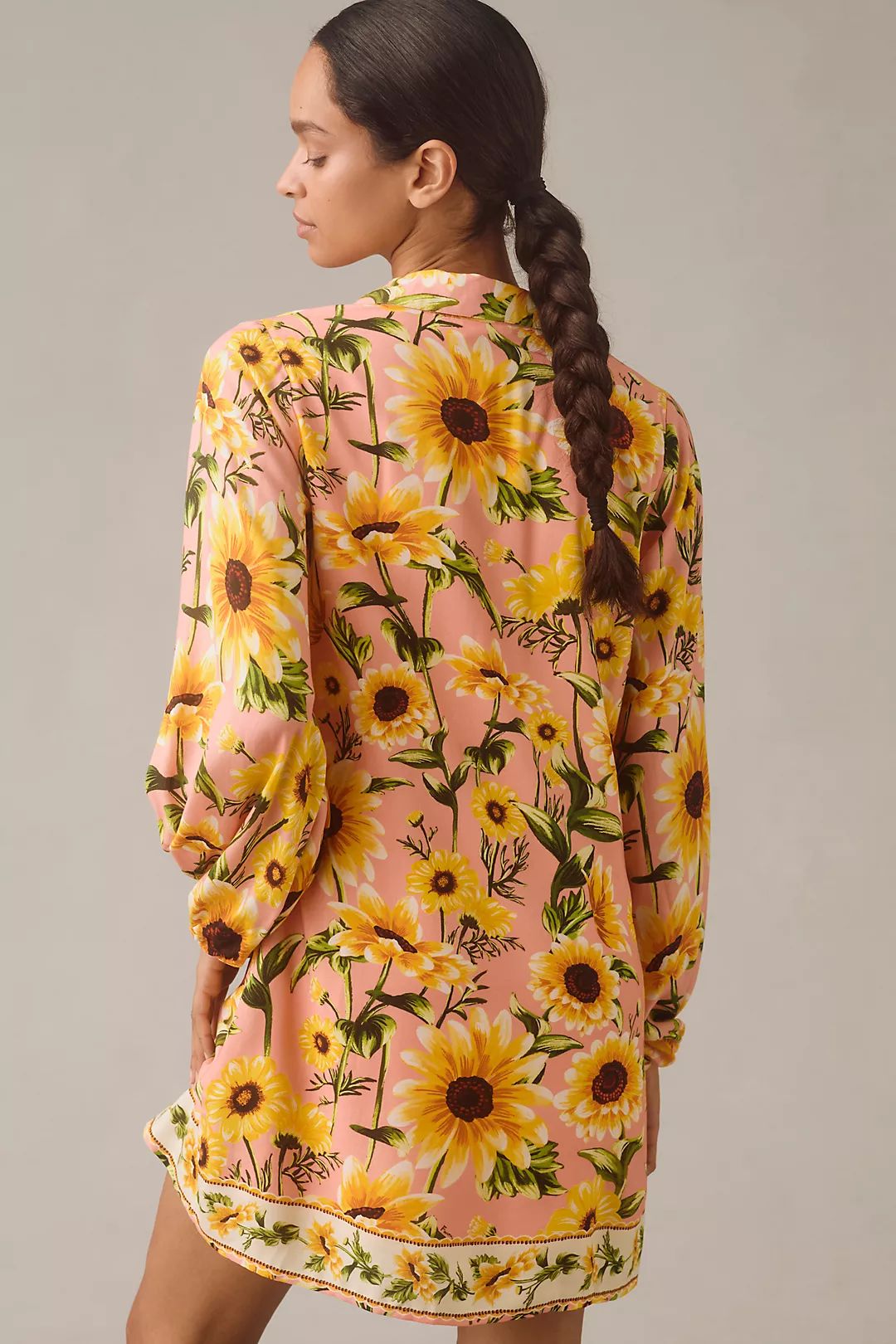 Farm Rio Long-Sleeve Button-Front Mini Dress | Anthropologie (US)