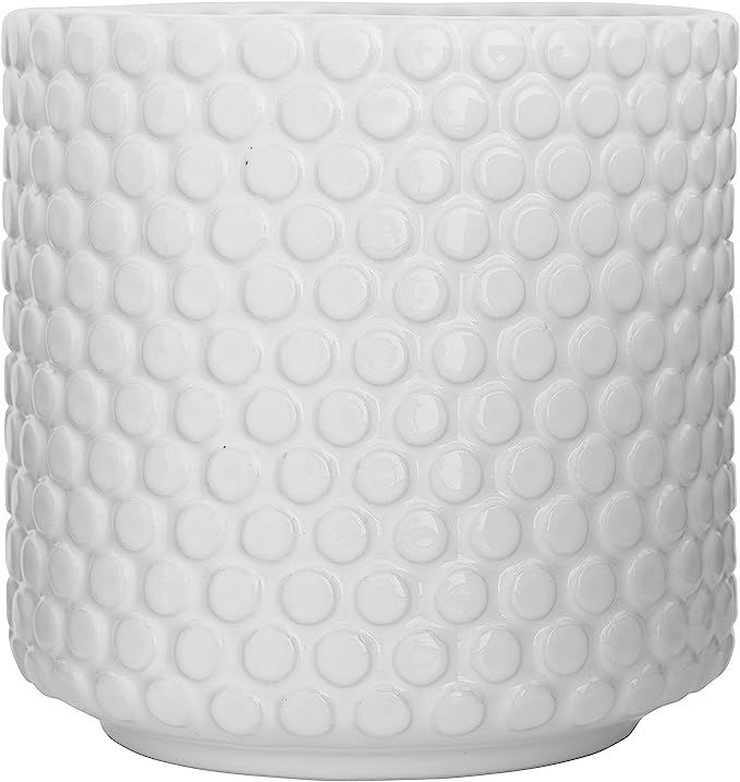 Bloomingville Stoneware Pot with Raised Polka Dot Design, 6", White | Amazon (US)