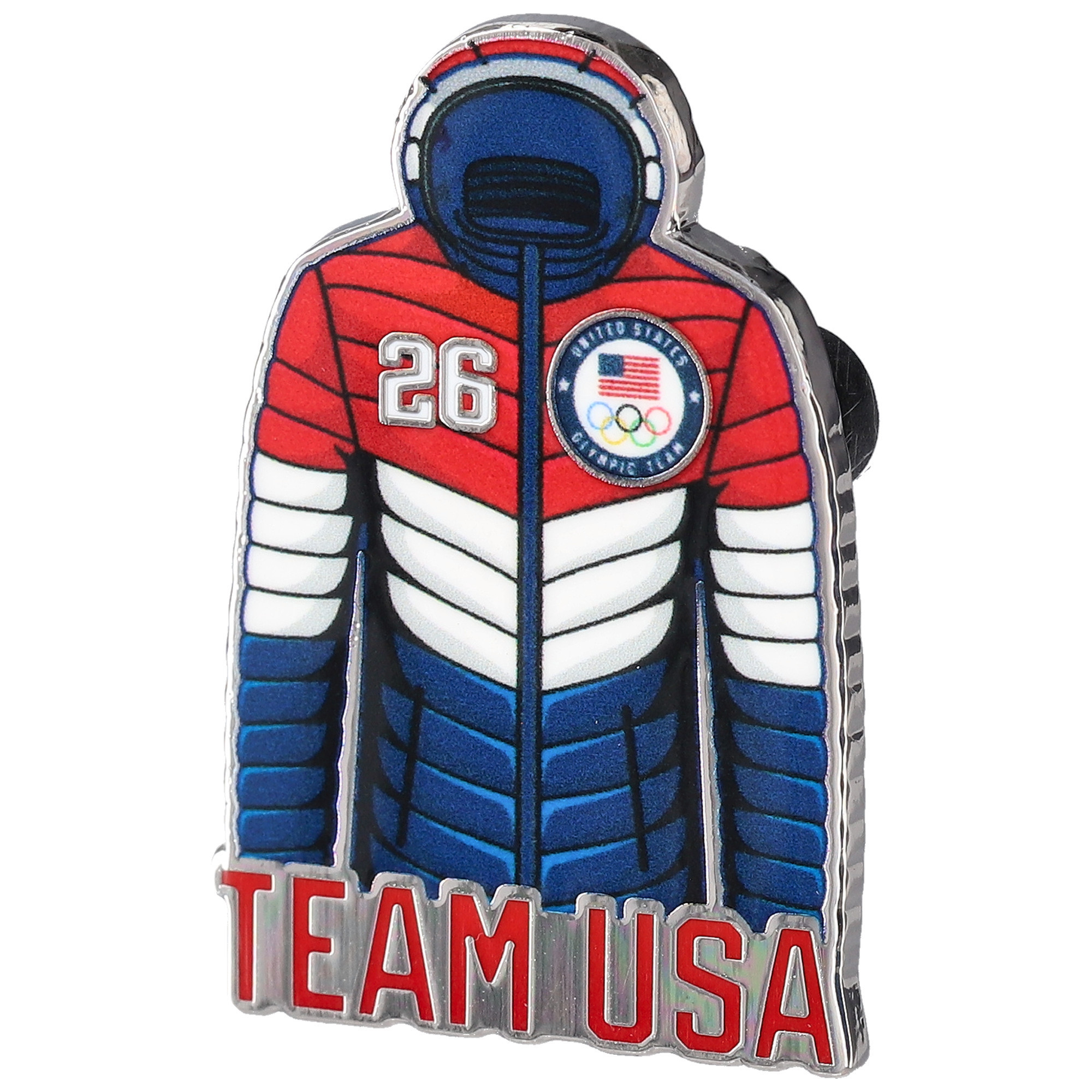 Team USA 2026 Winter Olympics Racing Stripe Puffy Jacket Lapel Pin | Fanatics