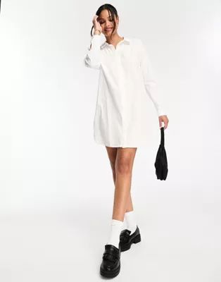 ASOS DESIGN – Mini-Hemdkleid aus Baumwolle in Weiß | ASOS (Global)