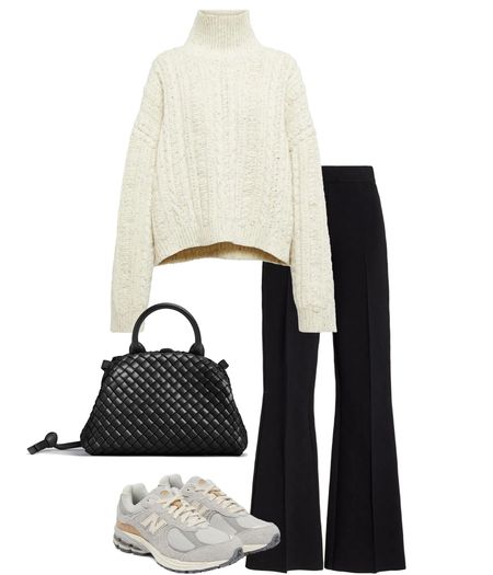 I wanted to update some of the pieces in my wardrobe I reach for over and over. Black pants, sneakers, cream sweaters and a black bag. I think all of the items selected above do the trick. They’re distinct enough to give those tried and true favorites an elevated edge without steering too far off course. Plus they’re all pieces that will go the distance for seasons to come mixing and matching their way into a variety of outfits. As shown, they work as great day pieces for stylishly running around town. The simple swap of sneaker to pump/boot/mule takes the outfit to dinner and beyond.

