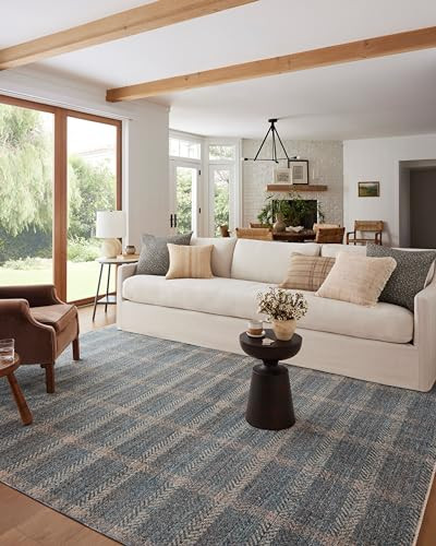 Loloi Angela Rose Ember Collection EMB-03 Blue/Beige 7'-10" x 10' Area Rug | Amazon (US)