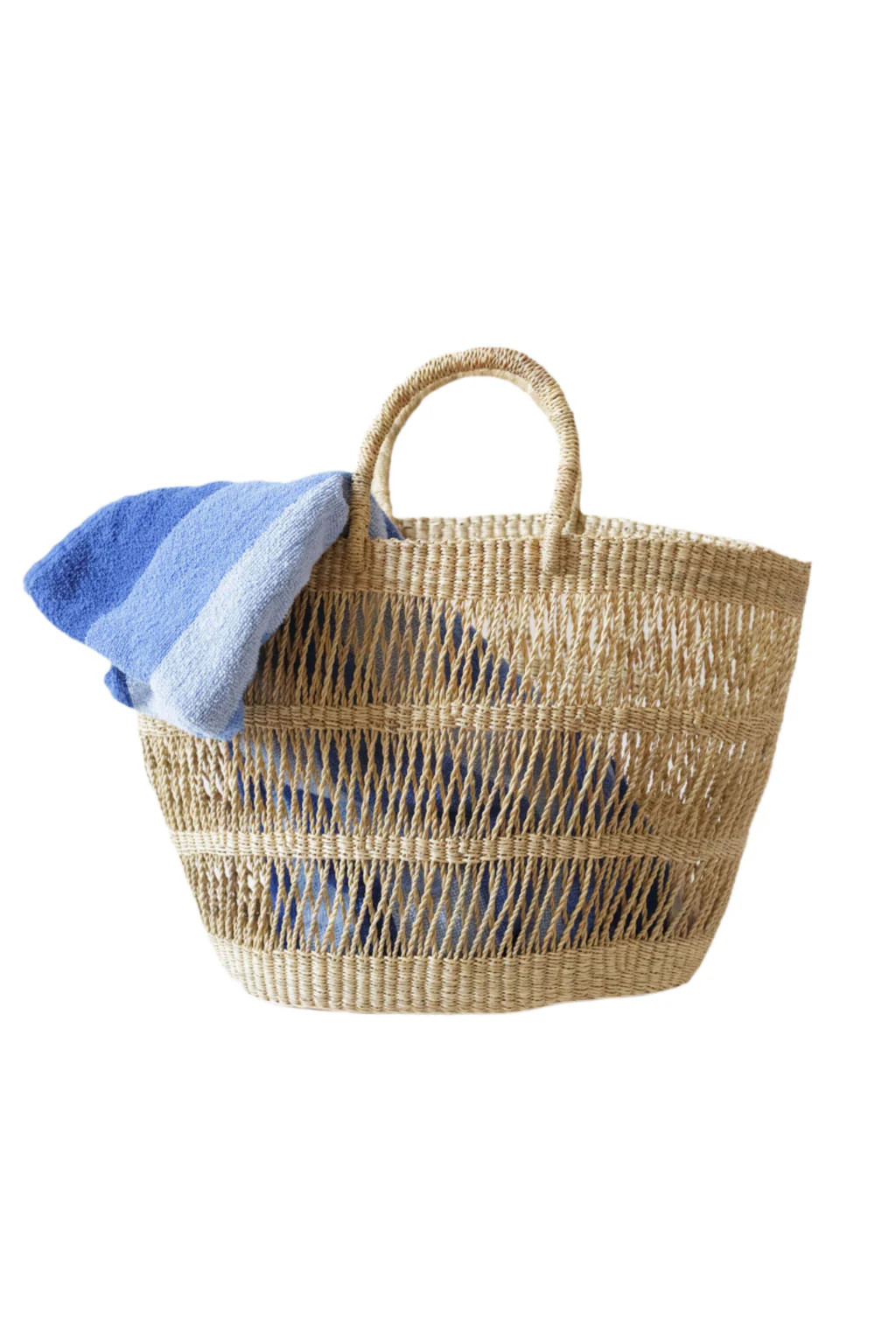 Large Open Weave Bolga Tote | Over The Moon