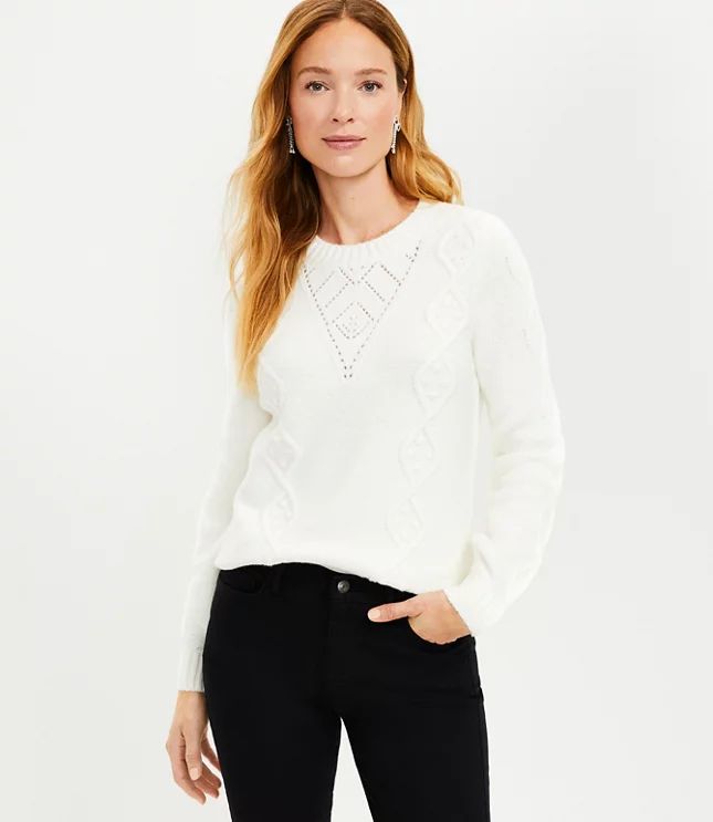 Bobble Cable Sweater | LOFT