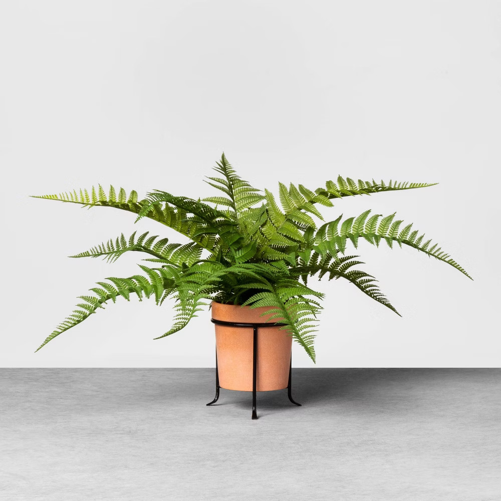 15"" Faux Fern Potted Plant with Stand - Hearth & Hand with Magnolia, Green | Target