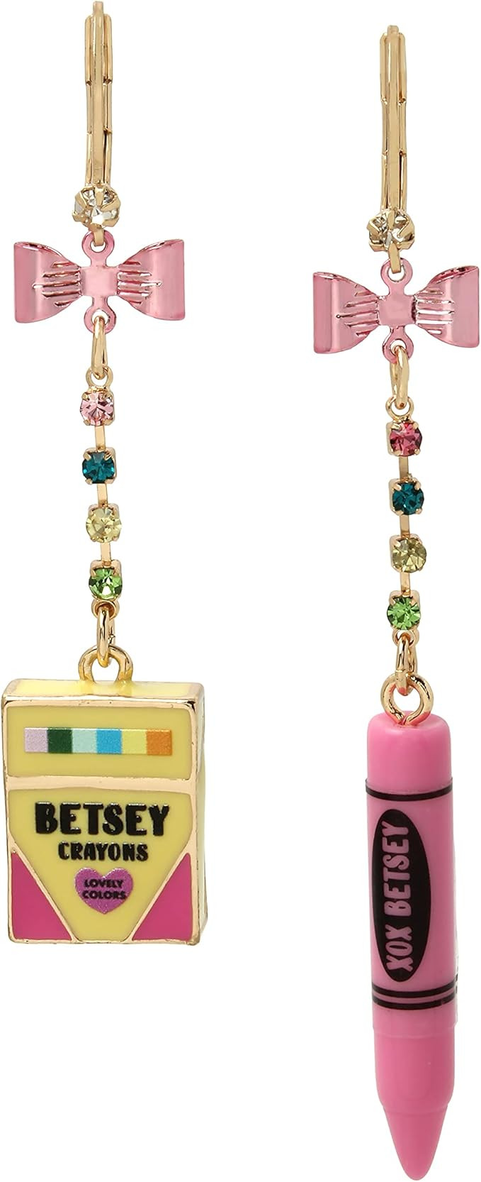 Betsey Johnson Crayon Non-Matching Earrings | Amazon (US)