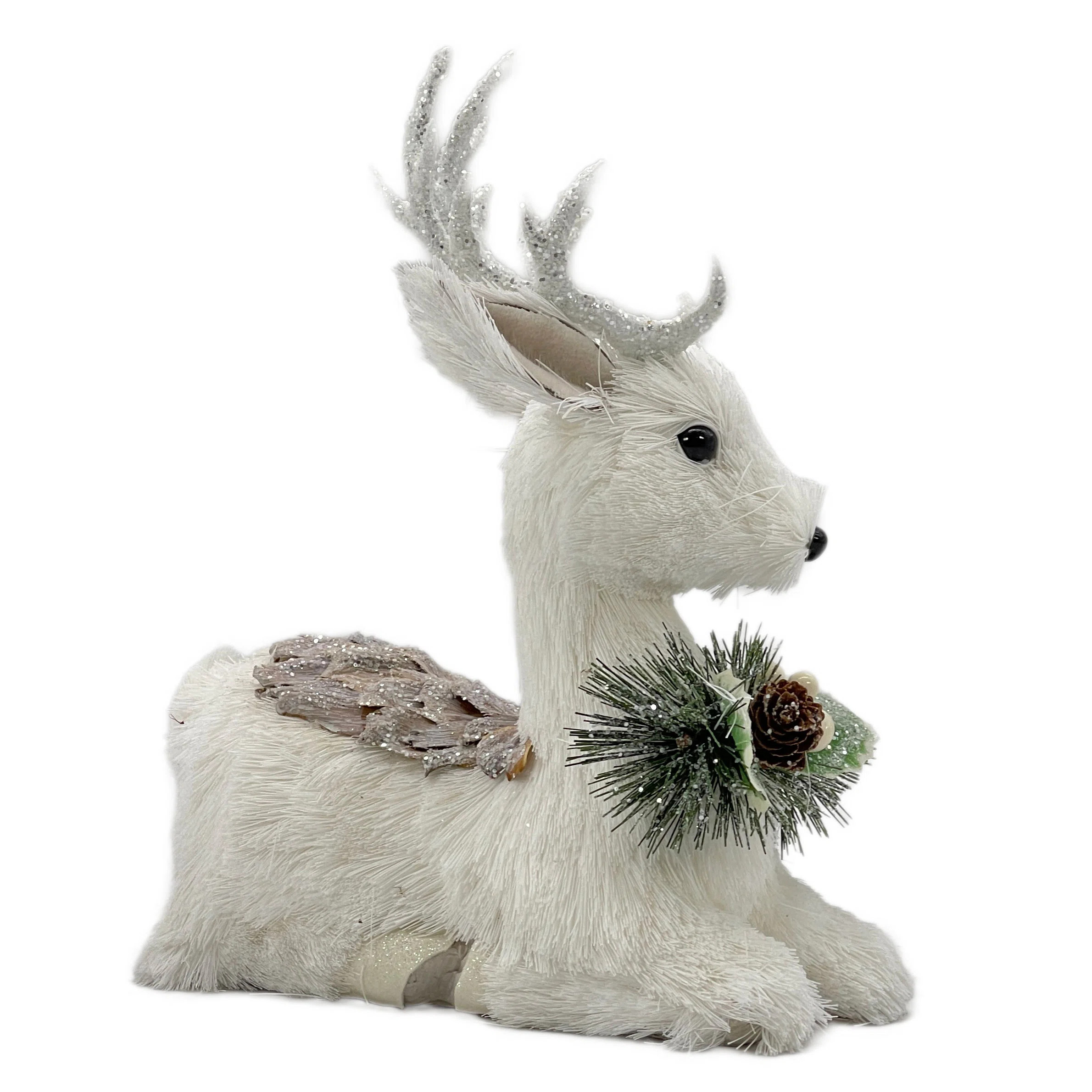 White Christmas Reindeer Decor 10" | Wayfair North America