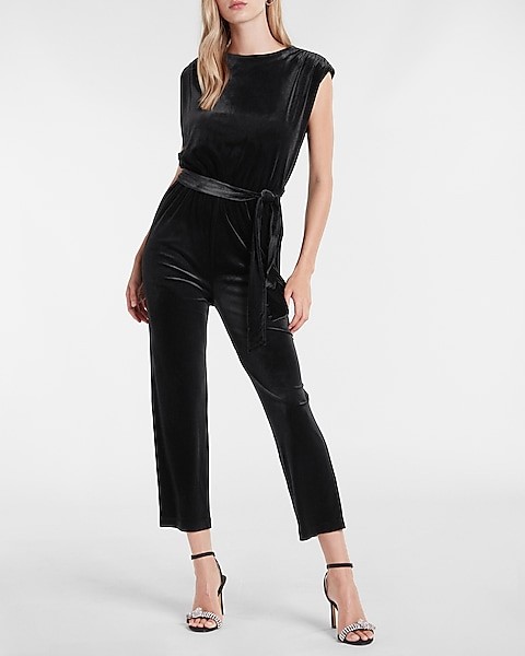 Velvet Open Back Jumpsuit | Express