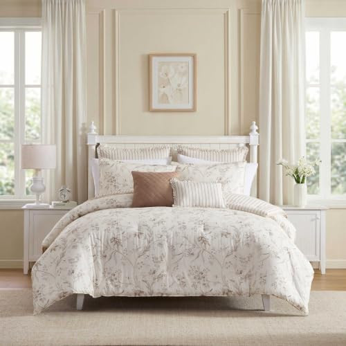 Laura Ashley - Reversible Cotton Queen Comforter Set with Sham & Pillows | Amazon (US)