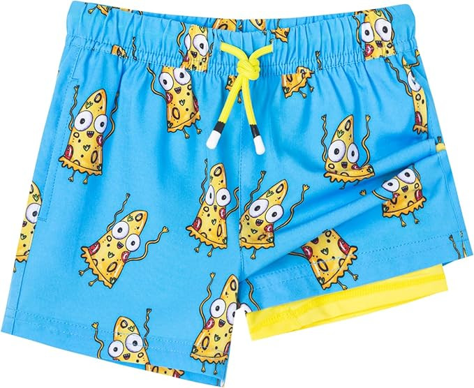 SURF CUZ Boys Swim Trunks with Boxer Brief Liner 2 in 1 Toddler Stretch Swimsuit Shorts Quick Dry... | Amazon (US)