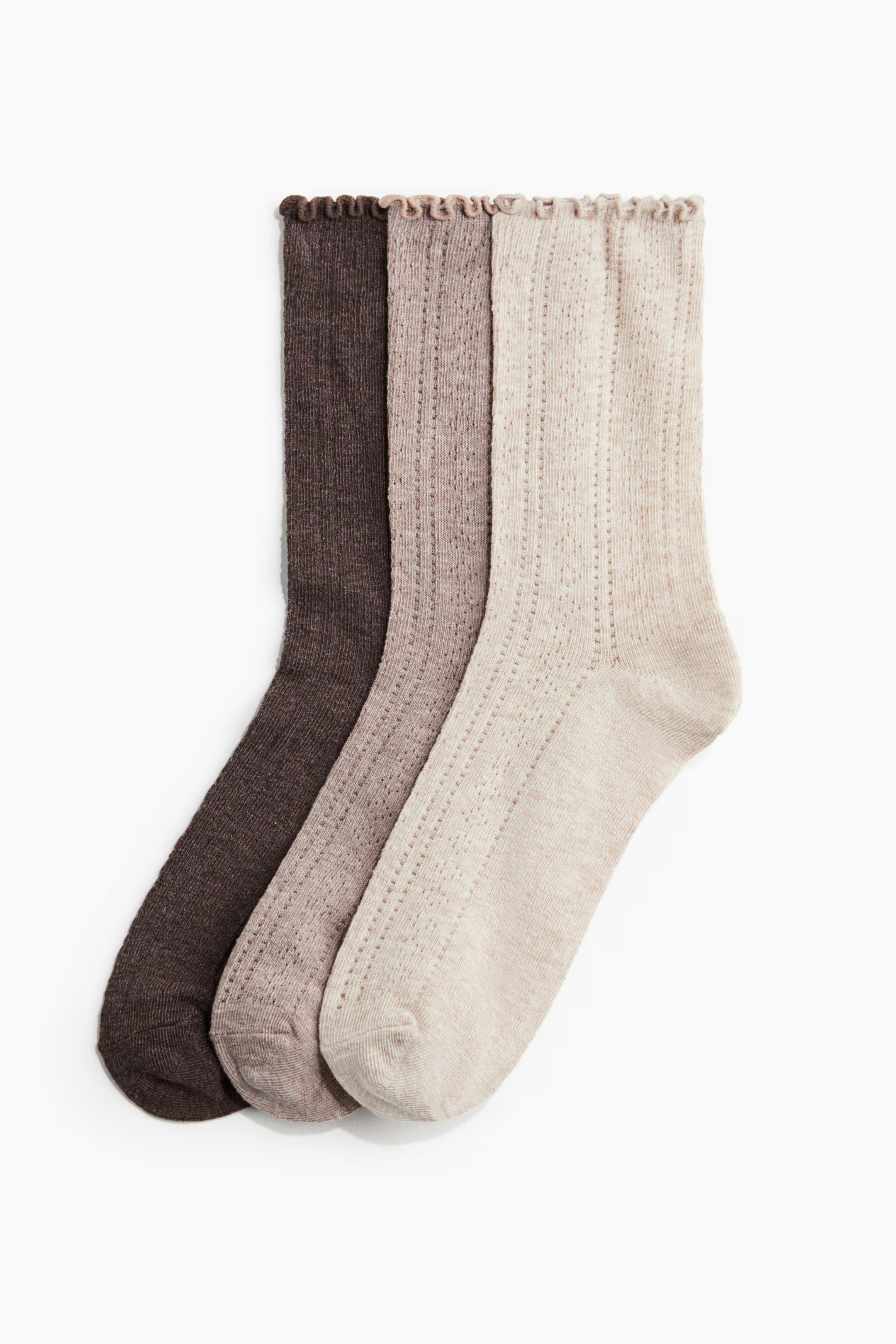 Pack de 3 calcetines en punto pointelle | H&M (FR, IT, ES, PT, BE)