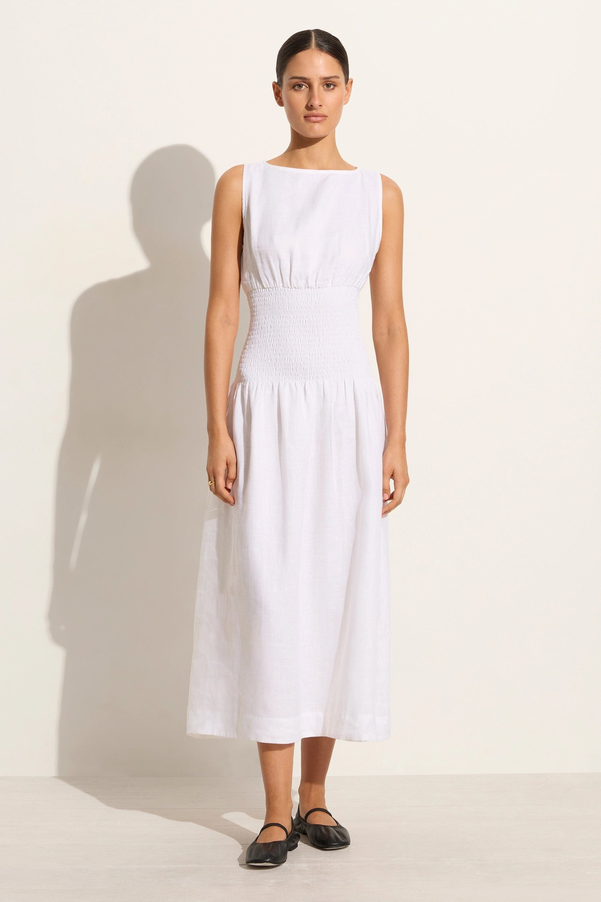 La Canella Midi Dress White - Final Sale, L / WHITE | Faithfull (AU)