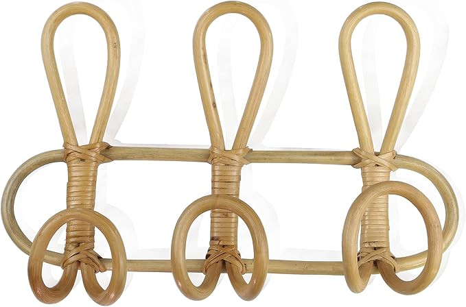 Rattan Wall Hooks Clothes Hat Hanging Hook Crochet Cloth Holder Organizer Hangers Decor for Home ... | Amazon (US)