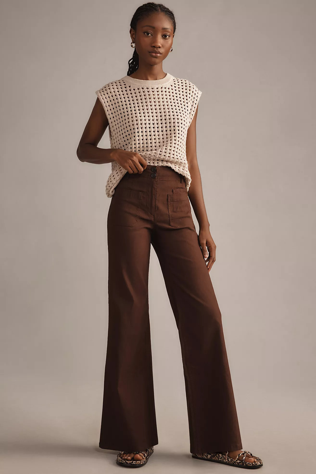 The Junie High-Rise Wide-Leg Flare Pants by Maeve | Anthropologie (US)