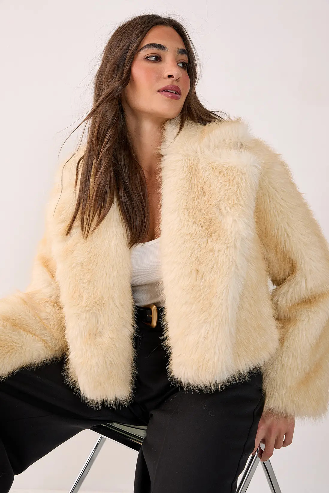 Tipped Faux Fur Crop Jacket | Nasty Gal US