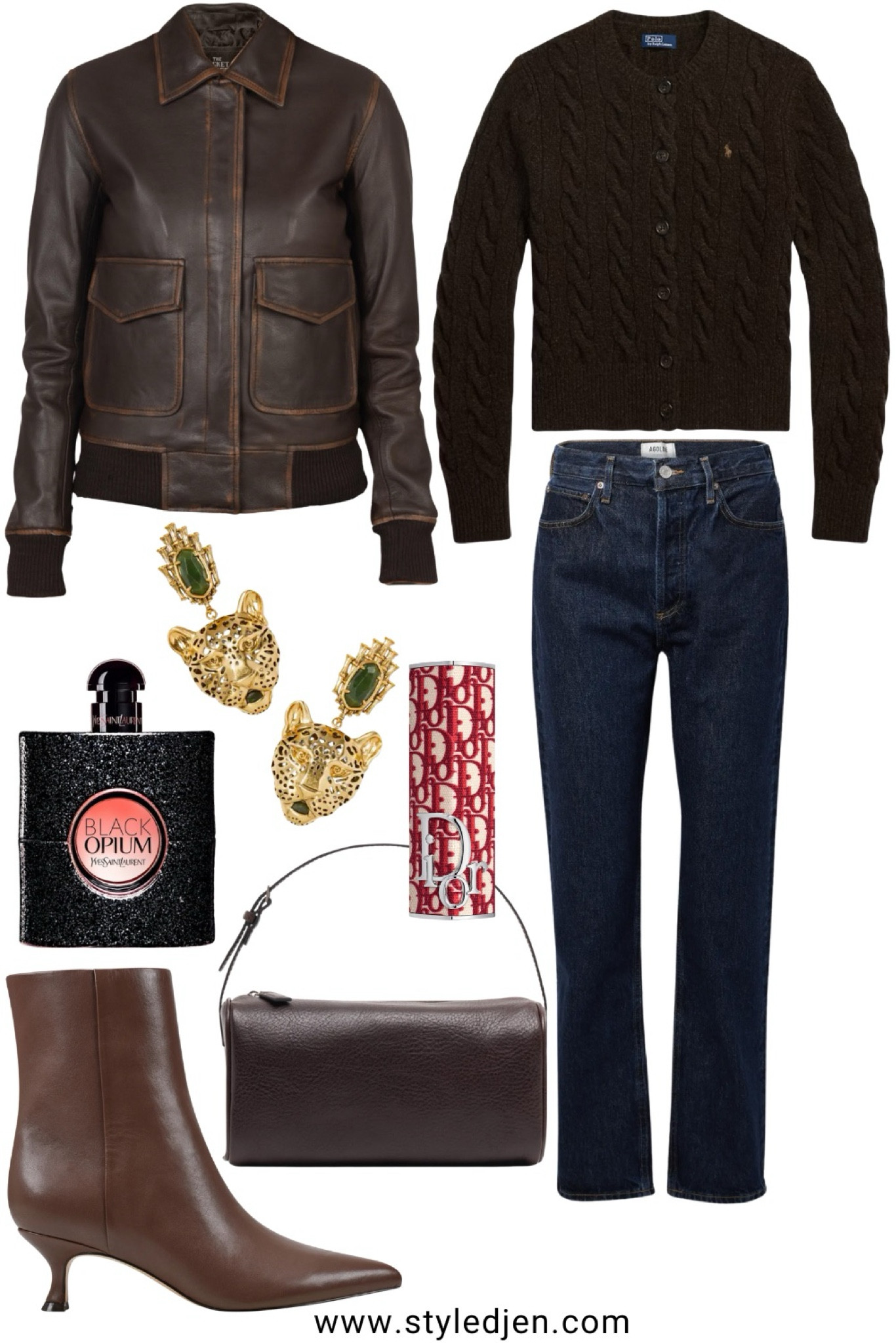 Brown leather bomber jacket (size medium and actually very warm!), Ralph Lauren cable knit cardigan (size small), agolde jeans (tts 25), Marc fisher boots, Kendra Scott earrings



#LTKSeasonal #LTKGiftGuide #LTKHoliday