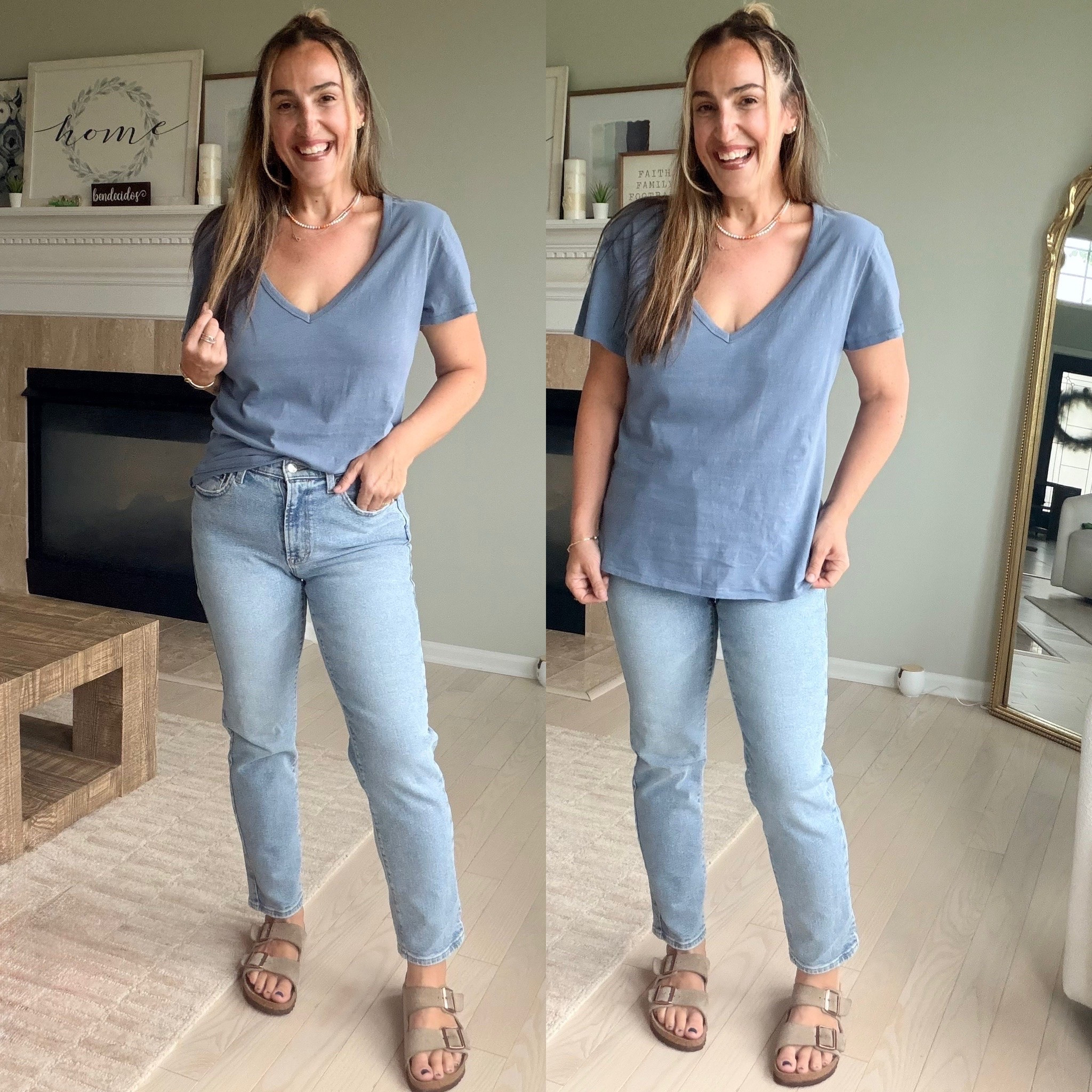 The best $8 tee and a go to pair of jeans for me! 
TTS in both!
Size medium and size 8.

#LTKOver40 #LTKootd #LTKSeasonal