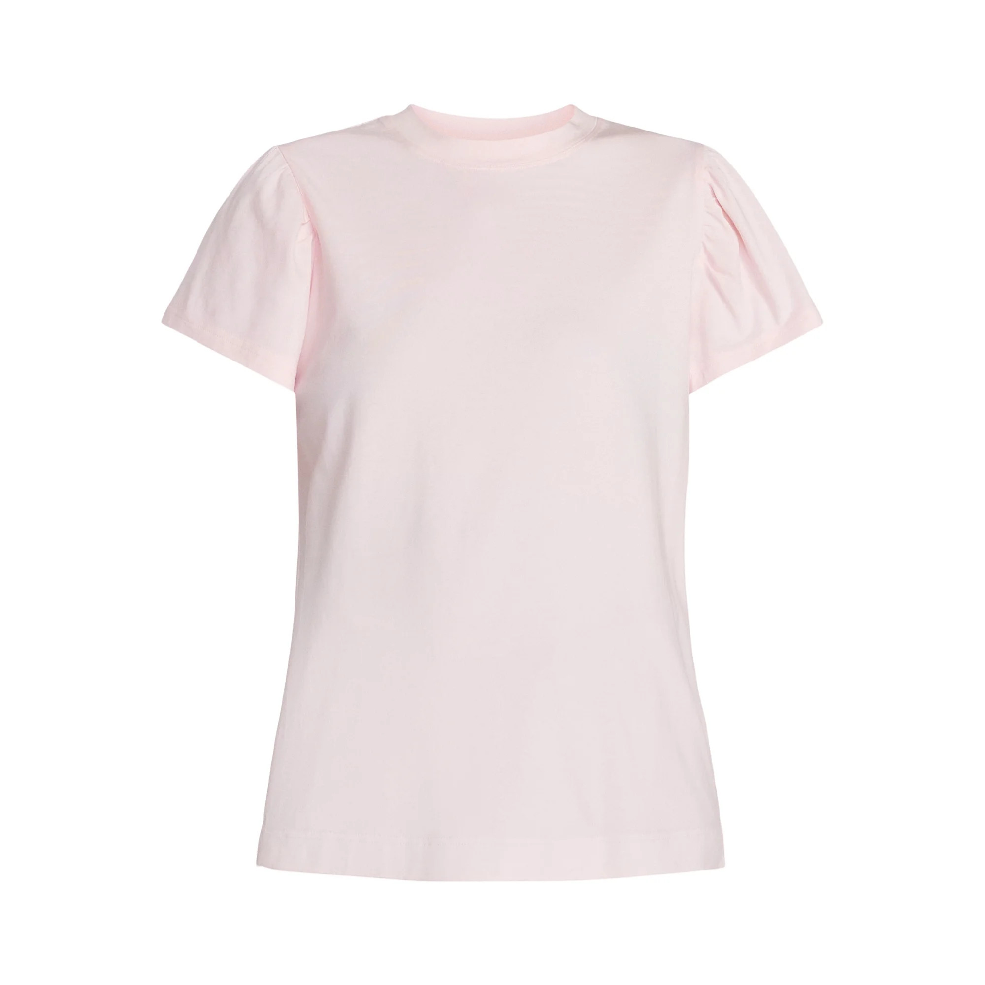 Time and Tru Women's Crewneck Tee with Flutter Sleeves, Sizes XS-XXXL | Walmart (US)