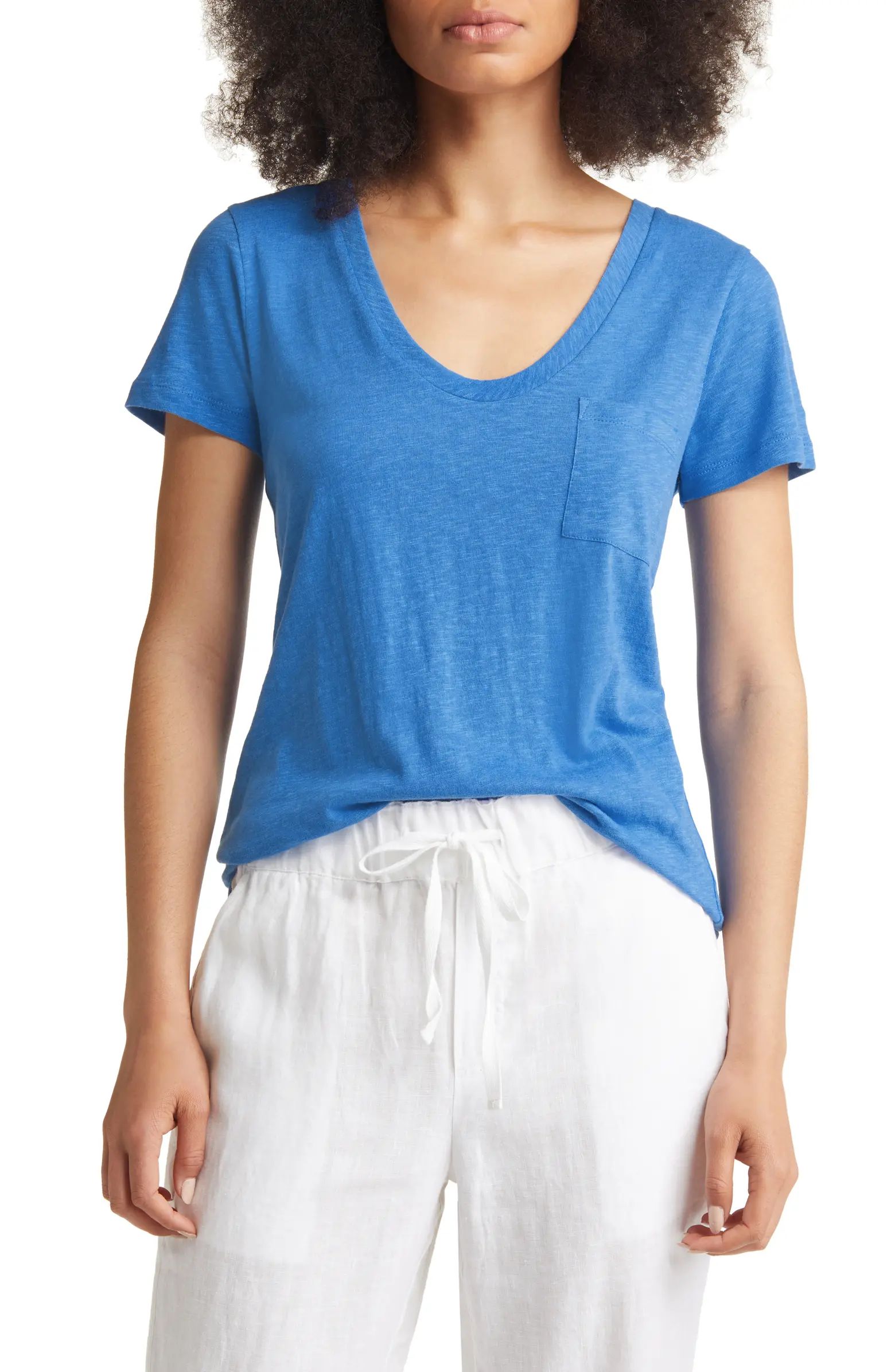 Rounded V-Neck T-Shirt | Nordstrom