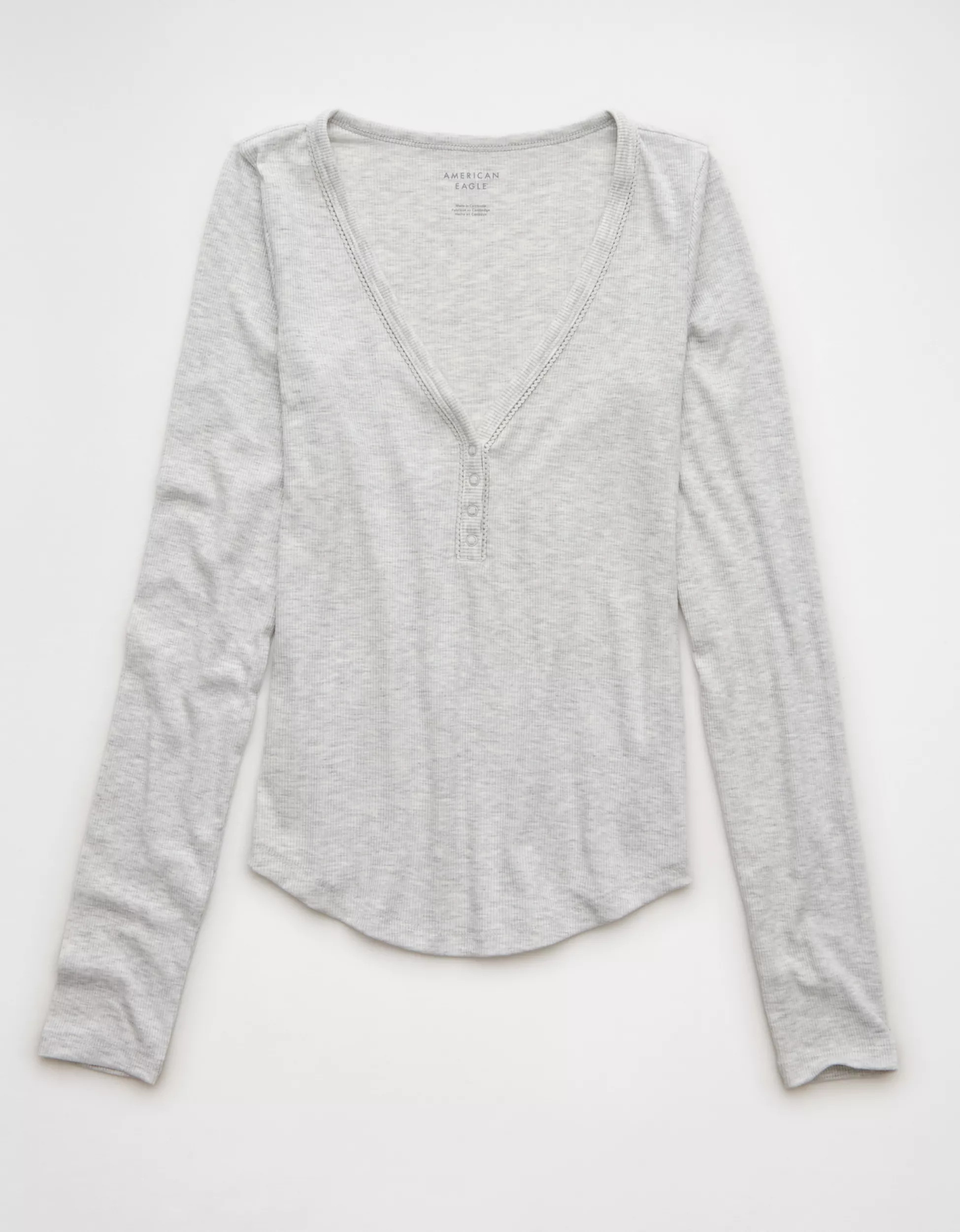 AE Long-Sleeve Henley T-Shirt | American Eagle Outfitters (US & CA)