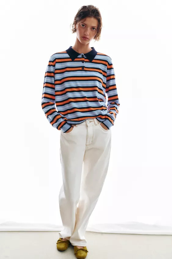 STRIPED KNIT POLO | Zara US
