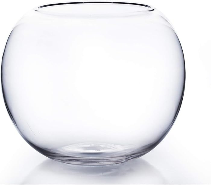 WGV Bowl Glass Vase, Diameter 8", Height 6.5", Open Width 3.75", (Multiple Sizes Choices) Clear B... | Amazon (US)