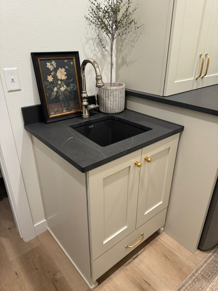 Our laundry room sink and faucet! I love mixing polished nickel and brass 😍 linking the clothing rack I bought and will hang over the sink  

#LTKhome #LTKstyletip #LTKfindsunder100
