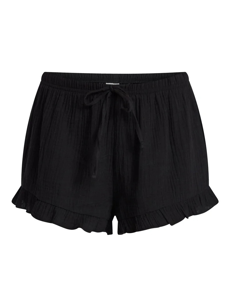 No Boundaries Ruffle Hem Shortie Shorts, 2.25" Inseam, Women's XXS-XXL | Walmart (US)