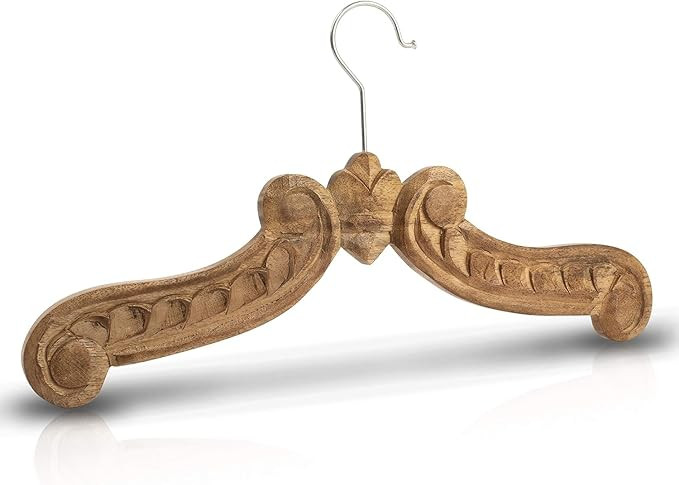 eTroves Wooden Dress Hanger Royal Antique Look Decorative Wooden Bridal Gown Hangers, Brown, 18 I... | Amazon (US)