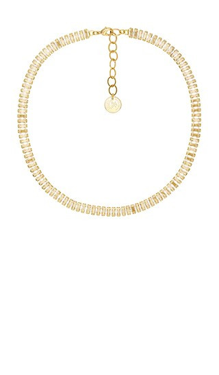 Short Crystal Chain Necklace in Crystal & Gold | Revolve Clothing (Global)