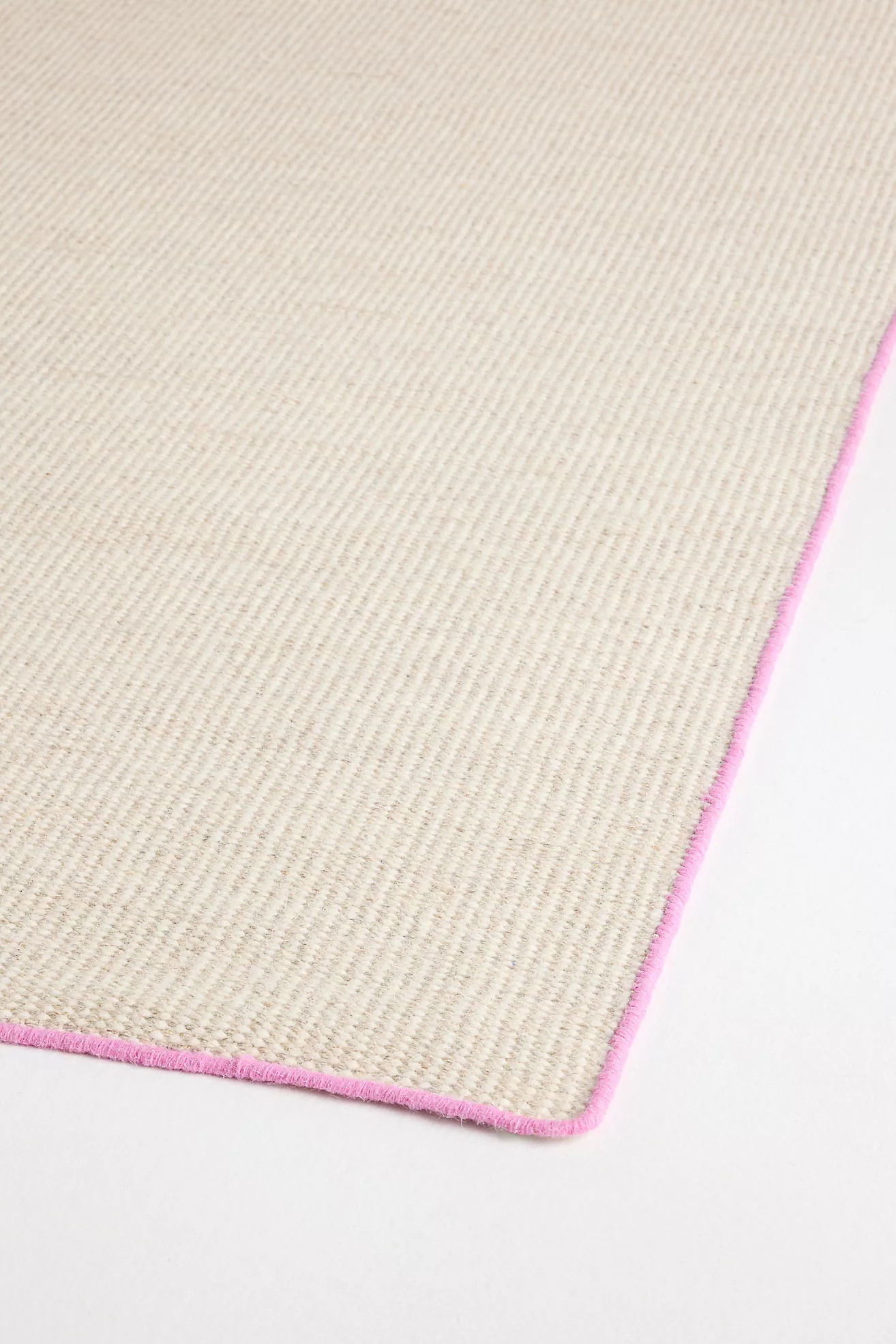 Flatwoven Wool Contrast-Stitched Binding Rug | Anthropologie (US)