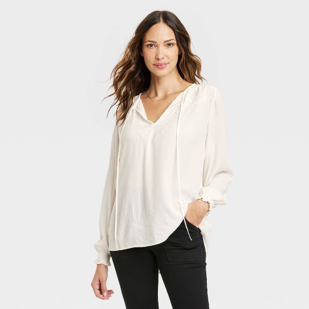 Women's Long Sleeve Embroidered Top - Knox Rose™ | Target